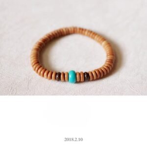 Natural olive bracelet, single circle Buddha bead bracelet