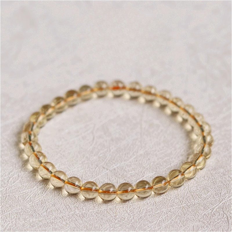 Natural Wealth Attraction Yellow Crystal Ultra Fine Bracelet for Men and Women Couples