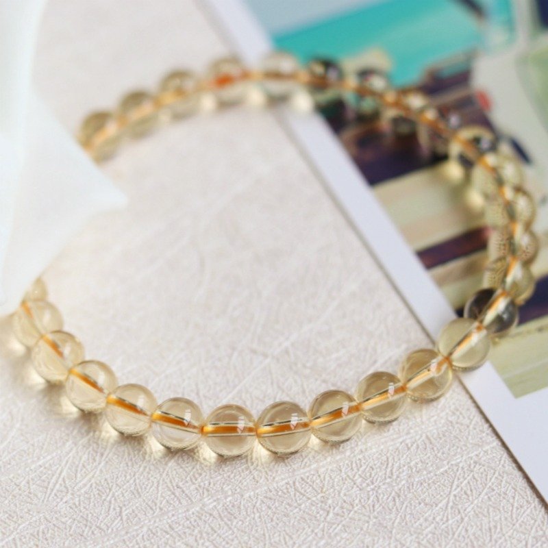 Natural Wealth Attraction Yellow Crystal Ultra Fine Bracelet for Men and Women Couples
