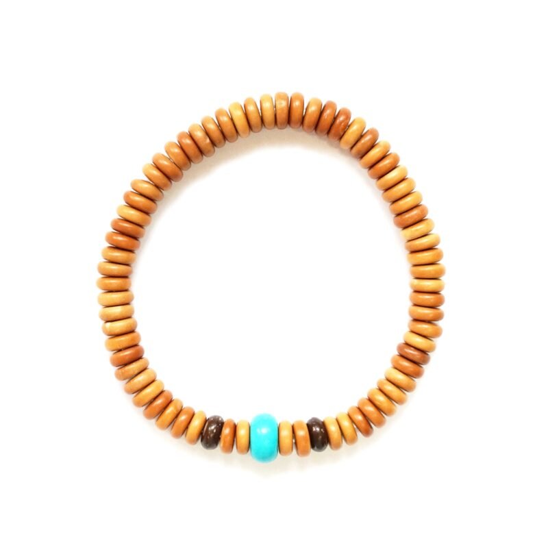 Natural olive bracelet, single circle Buddha bead bracelet