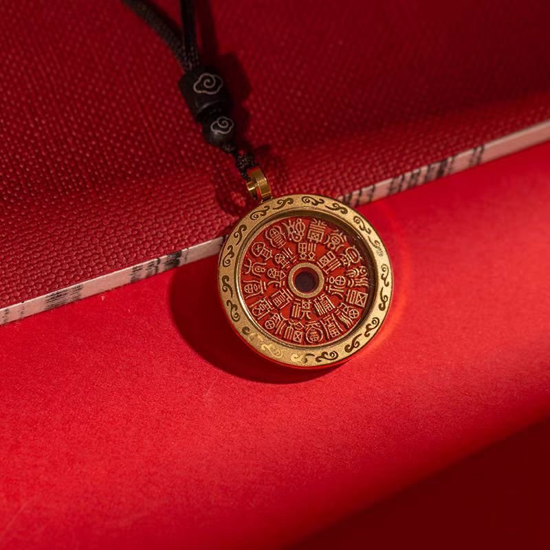Cinnabar pendant, mountain ghost spending money, genuine pure copper pendant, safe and happy life, new Chinese style necklace