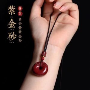 Cinnabar Pixiu safety buckle hanging rope pendant, talisman, wealth transfer small pendant