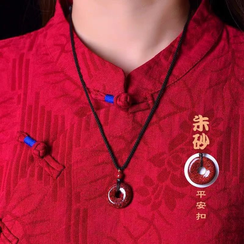 珠沙平安纽扣吊坠天然矿物水晶大颗粒沙