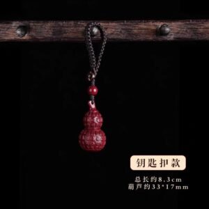Cinnabar gourd pendant for men, keychain for the year of birth, lucky word for fortune, lucky necklace for women, mobile phone chain, children's safety pendant