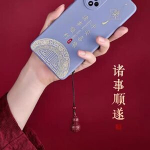 Cinnabar gourd pendant for men, keychain for the year of birth, lucky word for fortune, lucky necklace for women, mobile phone chain, children's safety pendant