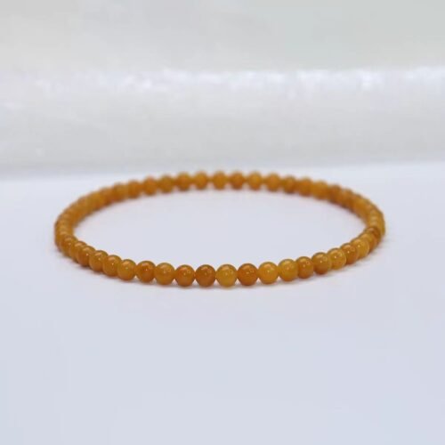 Rich Stone 2-3mm Ultra Fine Old Yellow Jade Bracelet Natural Crystal Agate Bracelet