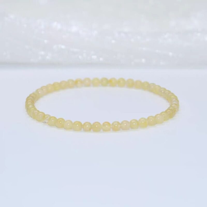 Rich Stone 2-3mm Ultra Fine Old Yellow Jade Bracelet Natural Crystal Agate Bracelet