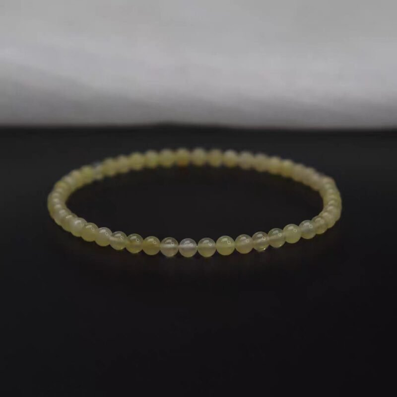 Rich Stone 2-3mm Ultra Fine Old Yellow Jade Bracelet Natural Crystal Agate Bracelet