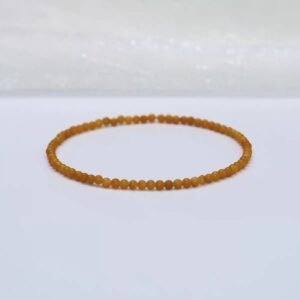 Rich Stone 2-3mm Ultra Fine Old Yellow Jade Bracelet Natural Crystal Agate Bracelet