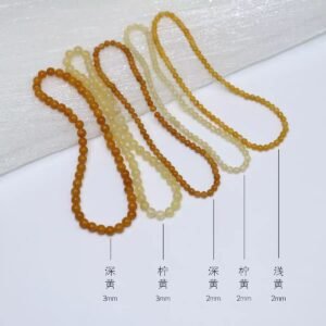 Rich Stone 2-3mm Ultra Fine Old Yellow Jade Bracelet Natural Crystal Agate Bracelet