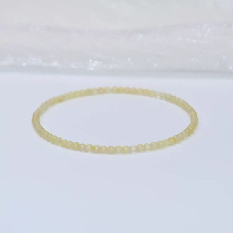 Rich Stone 2-3mm Ultra Fine Old Yellow Jade Bracelet Natural Crystal Agate Bracelet