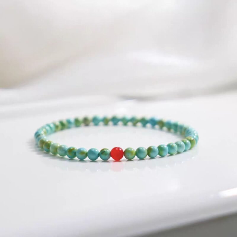 Small Fresh Natural Hubei Blue Turquoise Bracelet New Chinese Natural Stone Bracelet High Porcelain Simplicity