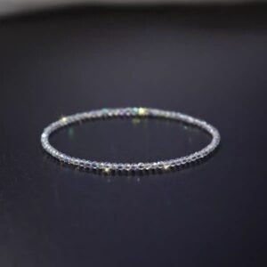 2mm Ultra Fine Shijia Crystal Sparkling Women's Transparent White Crystal Bracelet