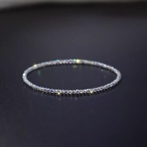 2mm Ultra Fine Shijia Crystal Sparkling Women's Transparent White Crystal Bracelet