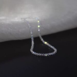 2mm Ultra Fine Shijia Crystal Sparkling Women's Transparent White Crystal Bracelet