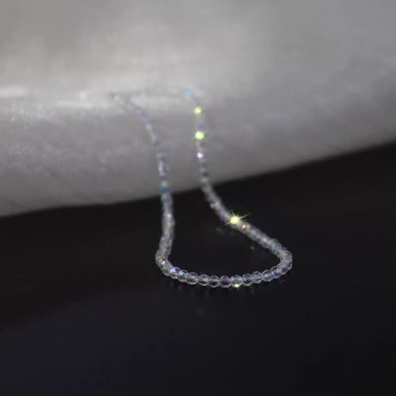 2mm Ultra Fine Shijia Crystal Sparkling Women's Transparent White Crystal Bracelet
