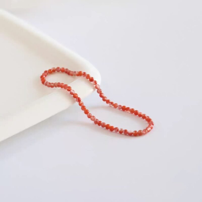 Natural Southern Red Agate Bracelet for Women, Extremely Fine Ancient Style Bracelet, Single Circle Natural Stone Jewelry