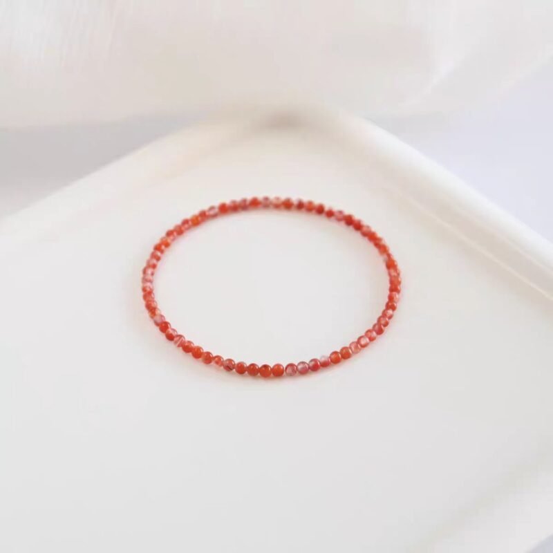 Natural Southern Red Agate Bracelet for Women, Extremely Fine Ancient Style Bracelet, Single Circle Natural Stone Jewelry