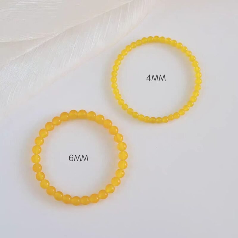 Natural yellow jade beeswax bracelet, yellow wealth stone, wealth seeking crystal bracelet