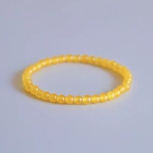 Natural yellow jade beeswax bracelet, yellow wealth stone, wealth seeking crystal bracelet