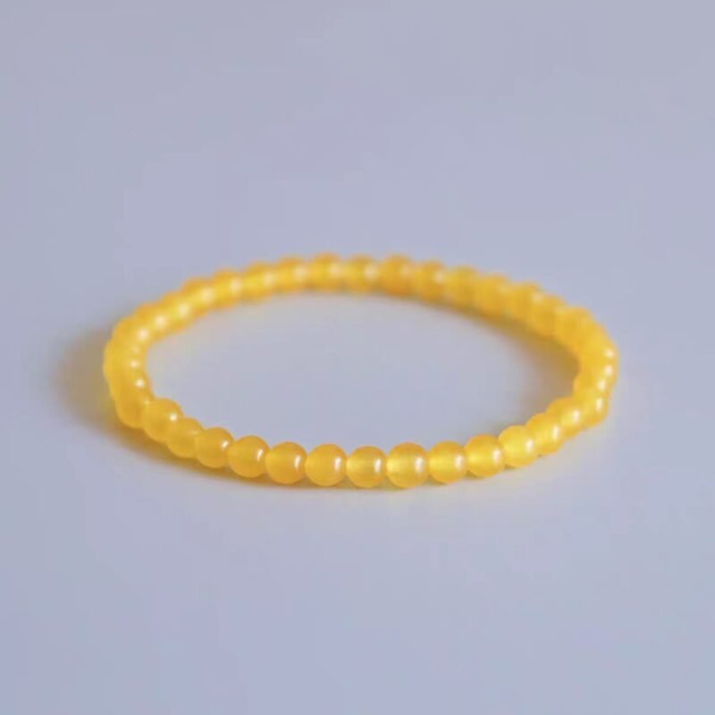 Natural yellow jade beeswax bracelet, yellow wealth stone, wealth seeking crystal bracelet