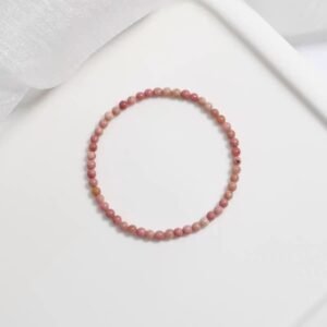 Natural red patterned stone bracelet, rose stone fine bracelet