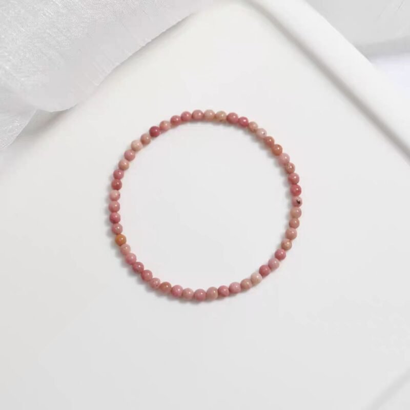 Natural red patterned stone bracelet, rose stone fine bracelet