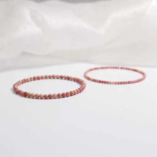 Natural red patterned stone bracelet, rose stone fine bracelet