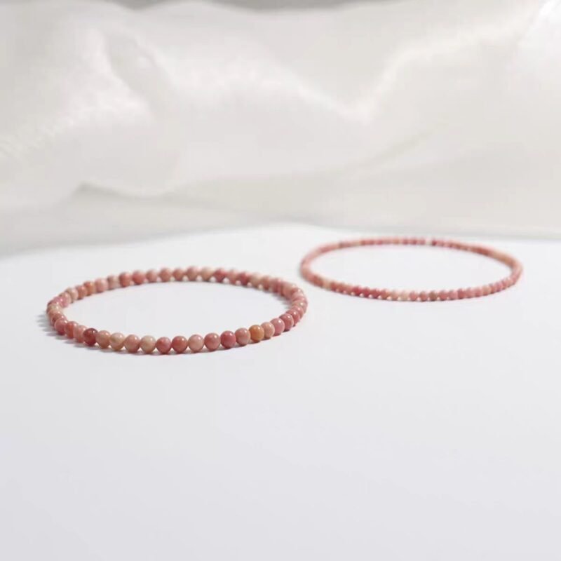 Natural red patterned stone bracelet, rose stone fine bracelet