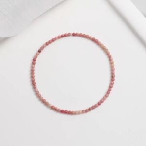 Natural red patterned stone bracelet, rose stone fine bracelet