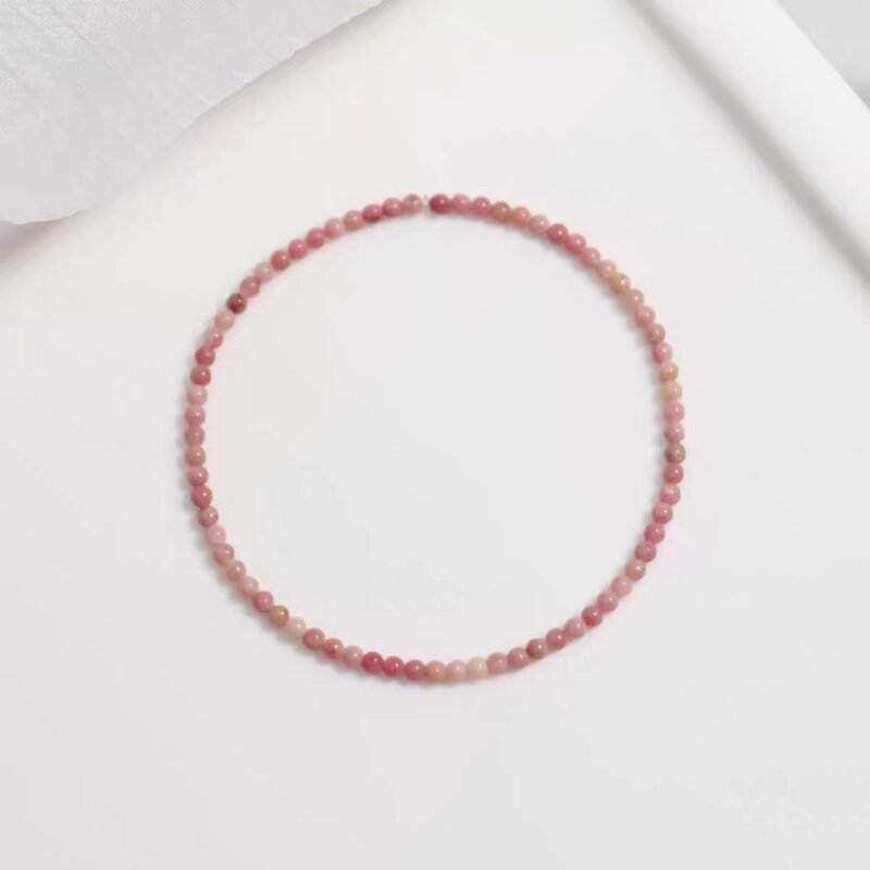Natural red patterned stone bracelet, rose stone fine bracelet