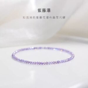Fine Crystal Zircon Bracelet Texture Olive Green Grape Purple Colorful Bracelet.