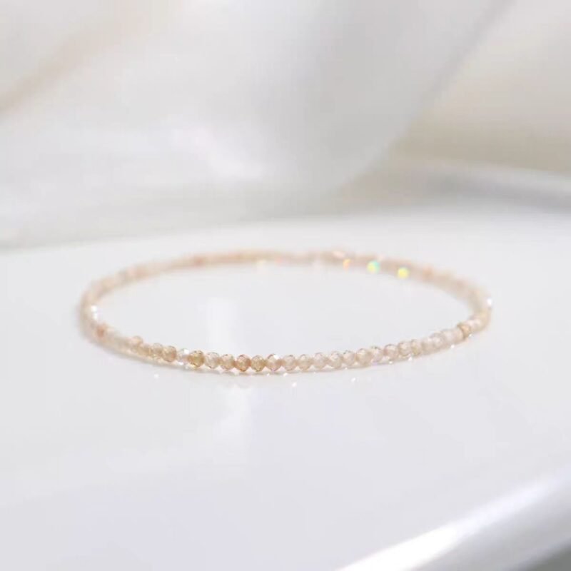 Fine Crystal Zircon Bracelet Texture Olive Green Grape Purple Colorful Bracelet.