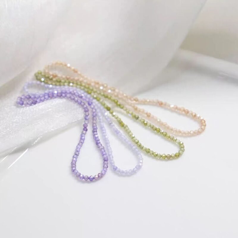 Fine Crystal Zircon Bracelet Texture Olive Green Grape Purple Colorful Bracelet.
