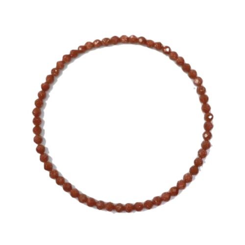 Natural Wealth Attraction Jinsha Stone Bracelet 3mm Extremely Fine Venus Stone Bracelet, Small and Versatile, Gold Shining