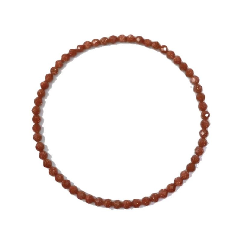 Natural Wealth Attraction Jinsha Stone Bracelet 3mm Extremely Fine Venus Stone Bracelet, Small and Versatile, Gold Shining