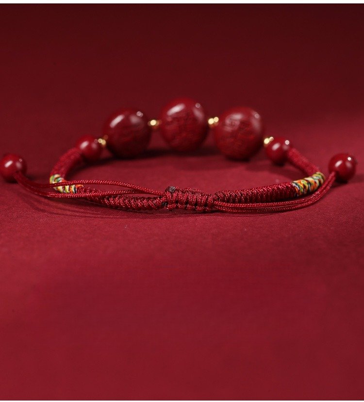 Cinnabar three in one zodiac sign red rope hand