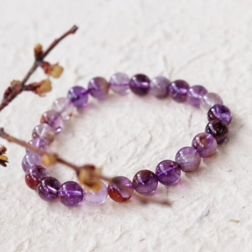 Natural Purple Ghost Bracelet Purple Titanium Crystal Single Loop Bracelet