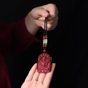 Natural cinnabar with high Buddha content and purple gold sand
