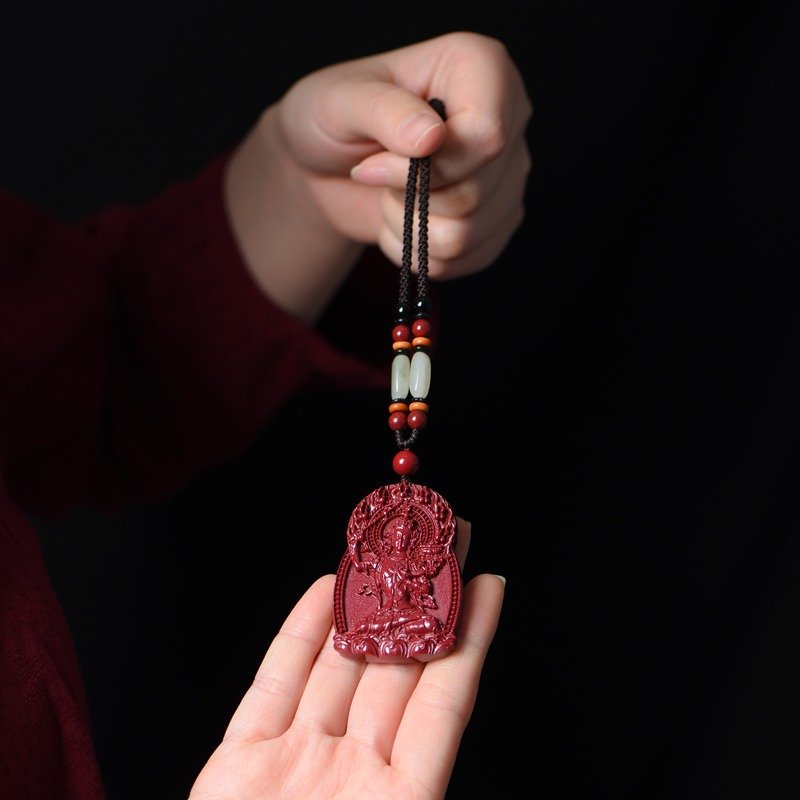Natural cinnabar with high Buddha content and purple gold sand