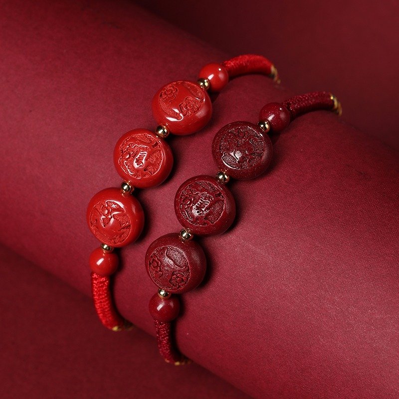 Cinnabar three in one zodiac sign red rope hand