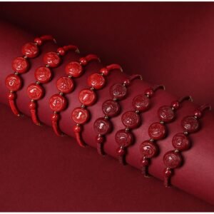 Cinnabar three in one zodiac sign red rope hand