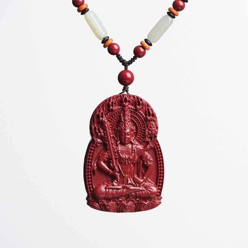 Natural cinnabar with high Buddha content and purple gold sand