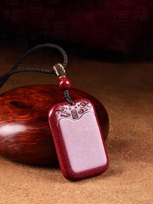 Zhu Sha Ping An An Wu Pai Pendant Men's Necklace Pendant Women's Year of Destiny Sweater Chain Pendant